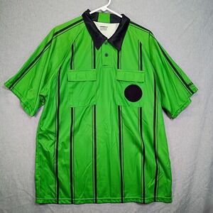 Kwik Goal Mens Large Green Soccer Referee Jersey Short Sleeve Official Uniform